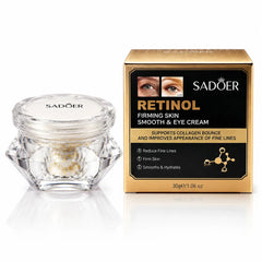 Sadoer Retinol Firming Skin Smooth and Eye Cream with gold and black packaging