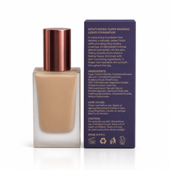 BSIMONE Beauty Time Lasting Foundation with rose gold cap and dark purple packaging