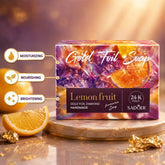 Gold foil lemon soap for skin brightening and moisturizing