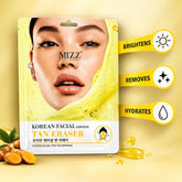 Mizz Cosmetics Korean facial tan eraser sheet mask kit for skin brightening and hydration