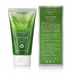 Back view of SOBAUTY Triple Ceramide Tea Face Wash tube with retail box showing ingredients, directions, and product information.