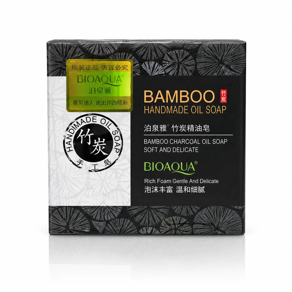 BIOAQUA bamboo charcoal handmade oil soap for cleansing and refreshing skin