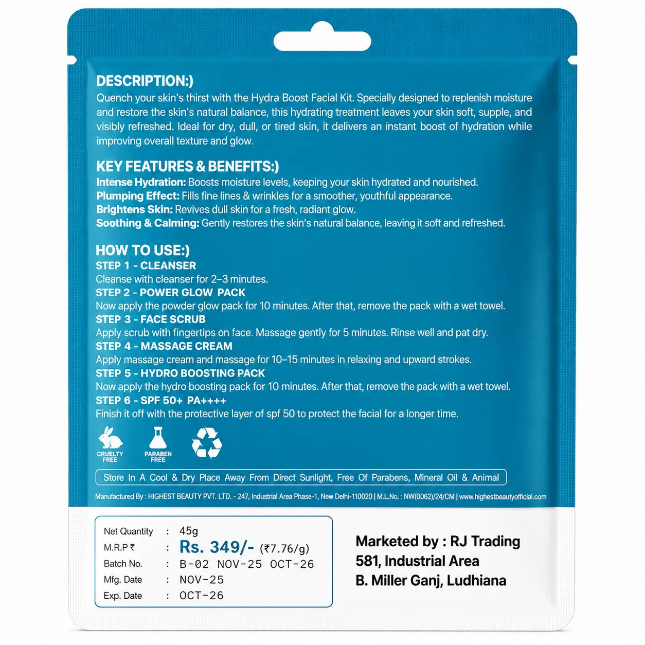 Hydra Boost 6-Step Korean Facial Kit