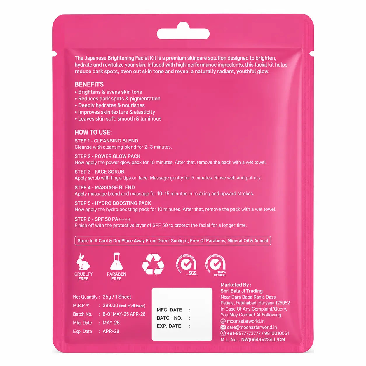 Japanese Bright Facial Kit