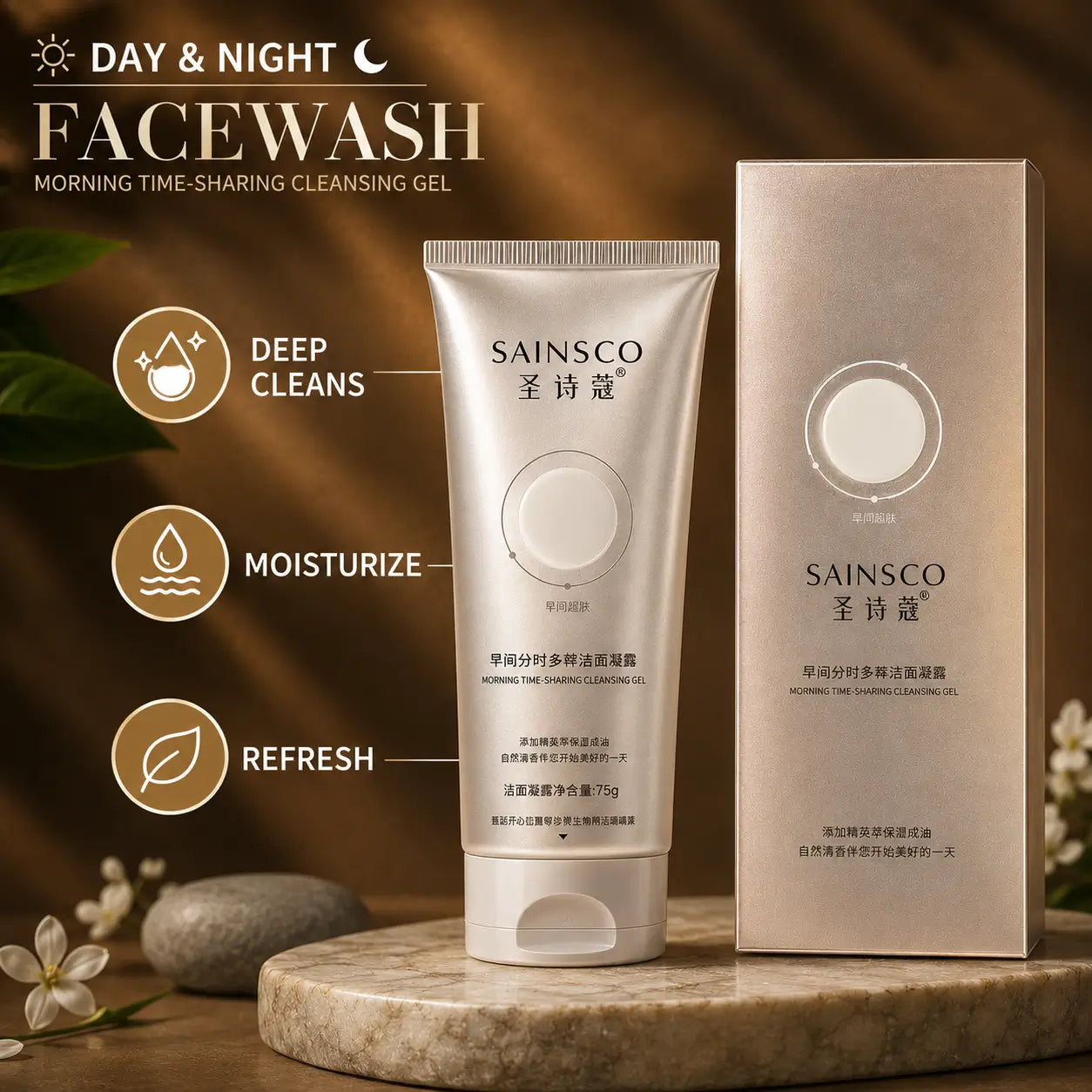 SAINSCO Day & Night Time-Sharing Cleanser