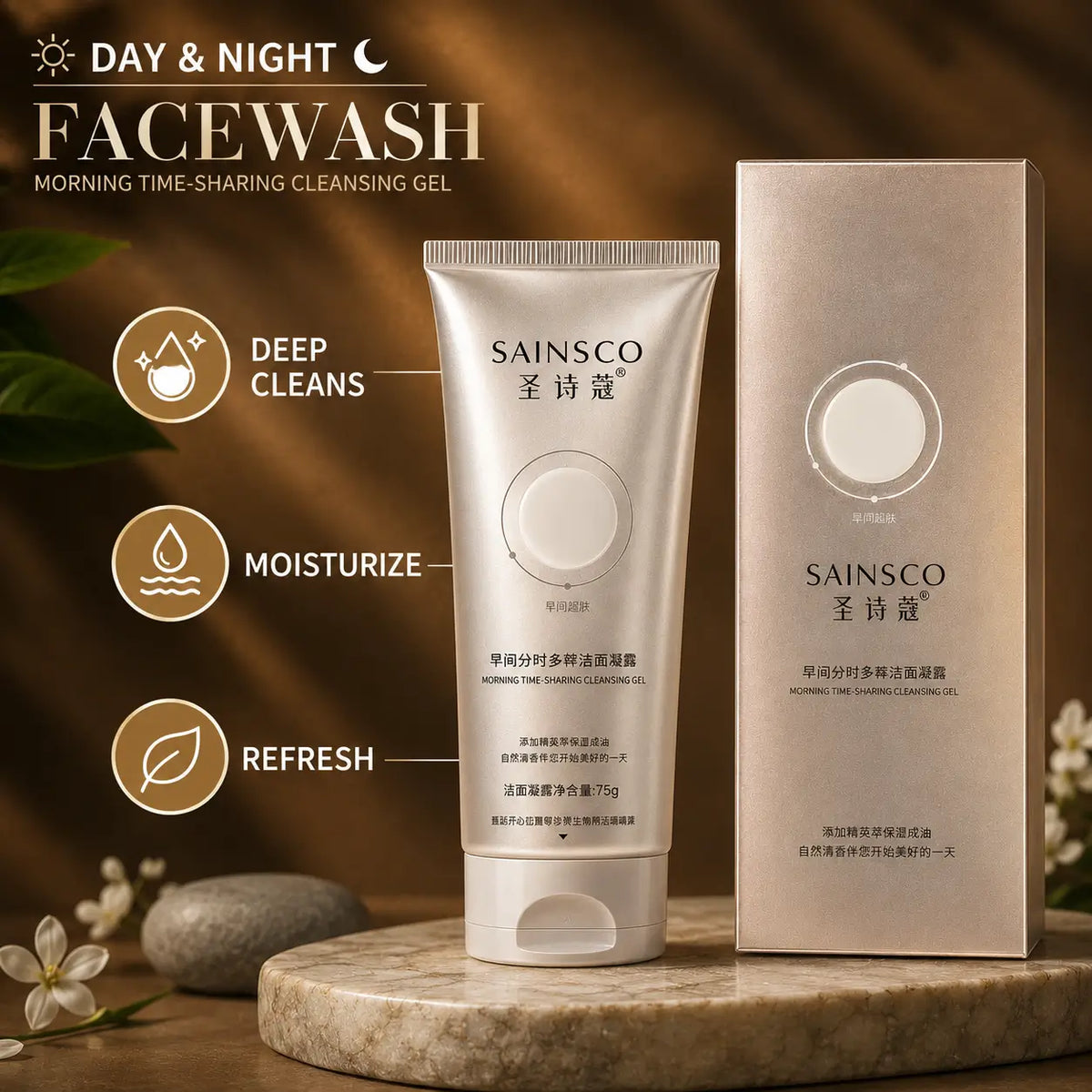 SAINSCO Day & Night Time-Sharing Cleanser
