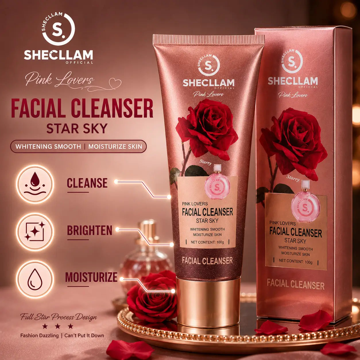 SHECLLAM Pink Facial Cleanser