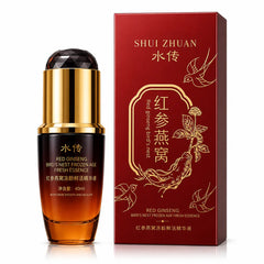SHUI ZHUAN Red Ginseng Bird's Nest Frozen Age Fresh Essence bottle with red and gold packaging box