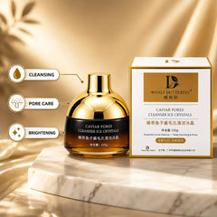 Wanli Butterfly Caviar Pores Cleanser Ice Crystals with gold bottle and white retail box