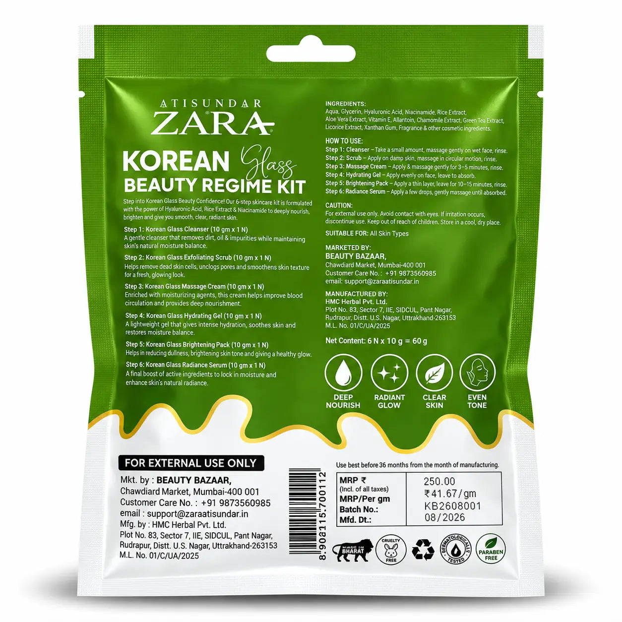 ZARA Korean Glass Regime Kit