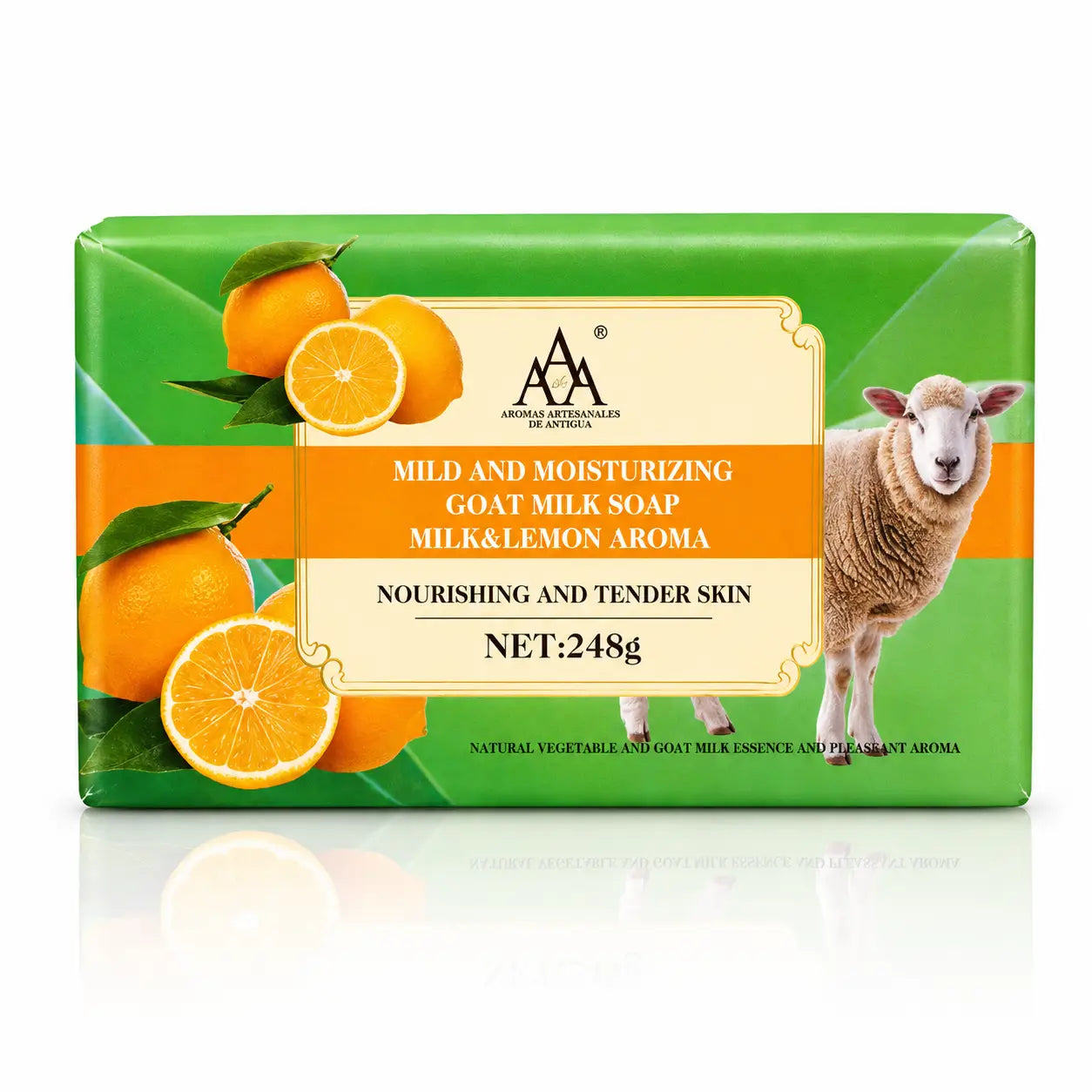 AA lemon and goat milk soap for moisturizing and nourishing skin