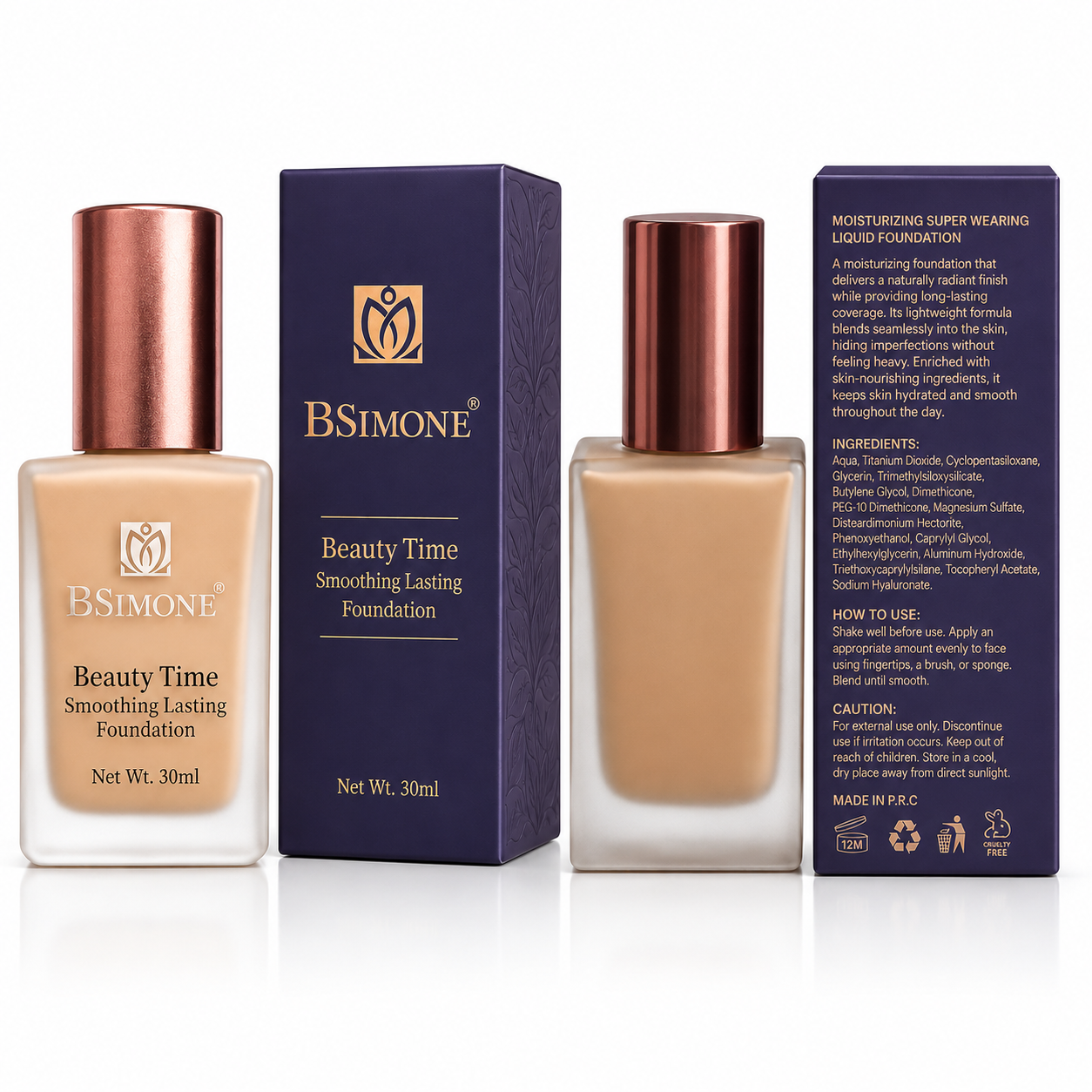 BSIMONE Beauty Time Smoothing Lasting Foundation 30ml bottle and packaging box