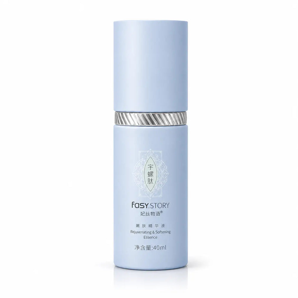 Fasy Story Rejuvenating and Softening Essence in light blue bottle
