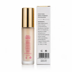 Kashees Even Tone High Coverage Foundation with frosted glass bottle and gold cap
