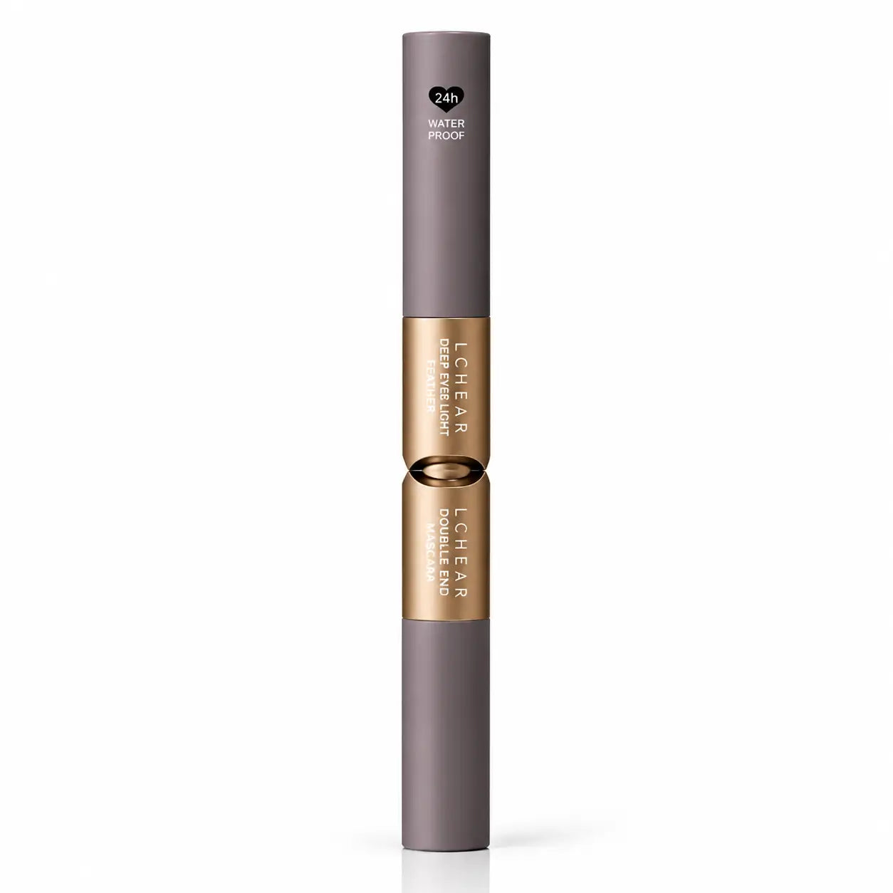 L'Chaim Clear Translucent dual-ended moisturizer stick in taupe and gold packaging