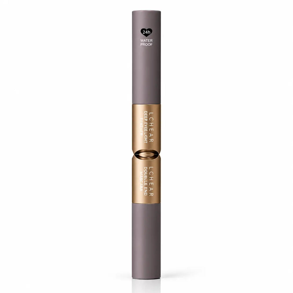 L'Chaim Clear Translucent dual-ended moisturizer stick in taupe and gold packaging
