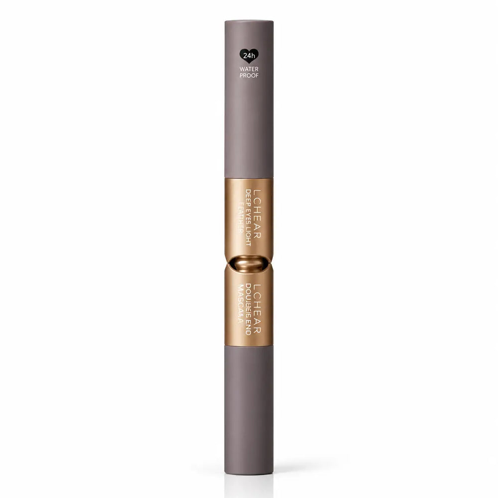 Loccitane ECHART Clear Water dual-ended waterproof mascara in taupe and gold packaging