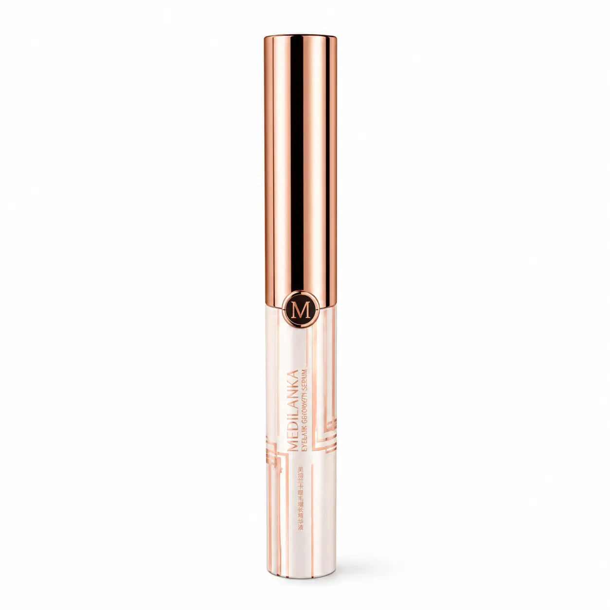 Medilanka Volume Maxima mascara in sleek rose gold tube