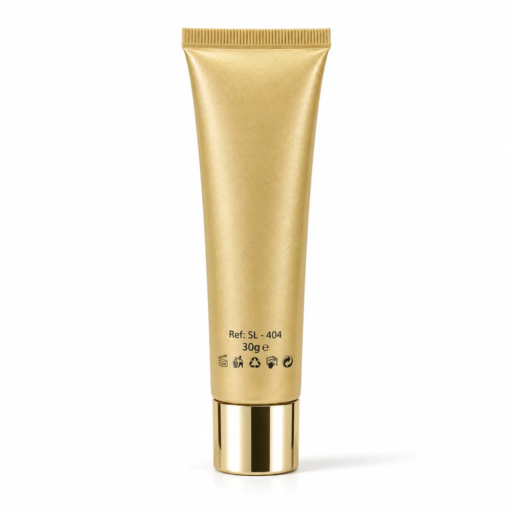 Back view of Silkfull Full Cover Foundation 30g tube with premium gold packaging on a white background.