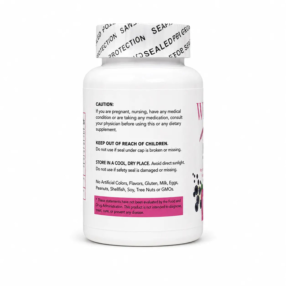 Whitening Skin 1500mg glutathione complex capsules bottle with product information