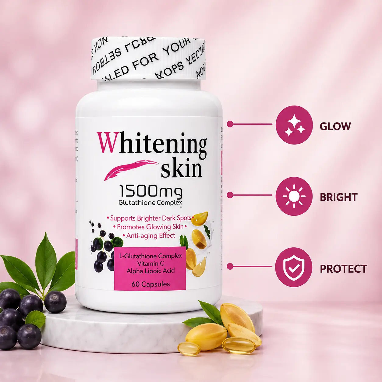 Whitening Skin 1500mg glutathione complex capsules supplement