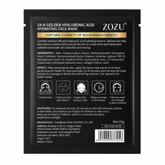 ZOZU 24K golden hyaluronic acid hydrating face mask product details